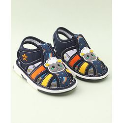 Cute Walk by Babyhug Musical Sandals With Velcro Closure & Sheep Applique - Blue