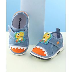 Cute Walk by Babyhug Casual Shoes with Velcro Closure Dino Applique -  Blue