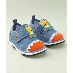 Cute Walk by Babyhug Casual Shoes with Velcro Closure Dino Applique -  Blue