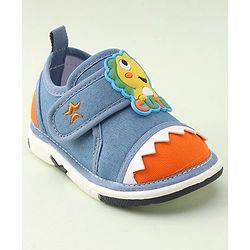 Cute Walk by Babyhug Casual Shoes with Velcro Closure Dino Applique -  Blue