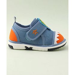 Cute Walk by Babyhug Casual Shoes with Velcro Closure Dino Applique -  Blue