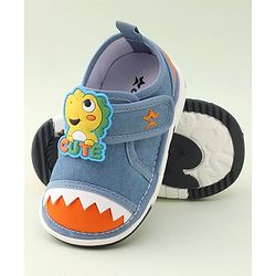 Cute Walk by Babyhug Casual Shoes with Velcro Closure Dino Applique -  Blue
