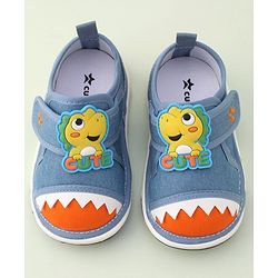 Cute Walk by Babyhug Casual Shoes with Velcro Closure Dino Applique -  Blue