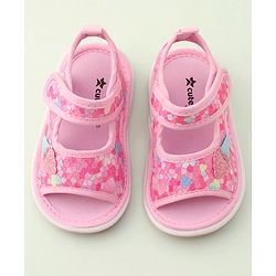 Cute Walk by Babyhug Velcro Closure Musical Sandal with Ice Cream Applique - Pink