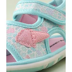 Cute Walk by Babyhug Velcro Closure Musical Sandal with Ice Cream Applique - Pink