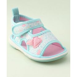 Cute Walk by Babyhug Velcro Closure Musical Sandal with Ice Cream Applique - Blue