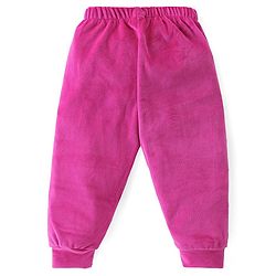 Babyhug Woven Full Sleeves Front Zipper Winter Wear Suit With Butterflies Print - Fuchsia