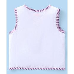 Babyhug Interlock Knit Sleeveless Front Open Vests With Animal Print Pack of 5 - White