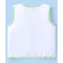 Babyhug Interlock Knit Sleeveless Front Open Vests With Animal Print Pack of 5 - White