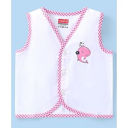 Babyhug Interlock Knit Sleeveless Front Open Vests With Animal Print Pack of 5 - White