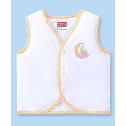Babyhug Interlock Knit Sleeveless Front Open Vests With Animal Print Pack of 5 - White