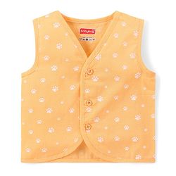 Babyhug 100% Cotton Woven Sleeveless Front Open Jhablas With Stripes & Animal Prints Pack of 5 - Multicolour