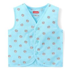 Babyhug 100% Cotton Woven Sleeveless Front Open Jhablas With Stripes & Animal Prints Pack of 5 - Multicolour