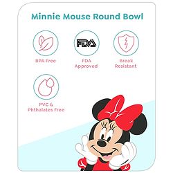 Babyhug Disney Mickey Mouse Designed Suction Bowl with Lid & Spoon Blue  - 300 ml