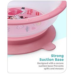 Babyhug Disney Mickey Mouse Designed Suction Bowl with Lid & Spoon Blue  - 300 ml