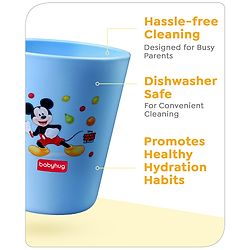 Babyhug Disney Mickey Mouse Tumbler Cup| Food Grade Material| Lightweight & Sturdy| Dishwasher Safe| For Hot & Cold Beverages| BPA Free Blue - 180 ml