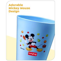 Babyhug Disney Mickey Mouse Tumbler Cup| Food Grade Material| Lightweight & Sturdy| Dishwasher Safe| For Hot & Cold Beverages| BPA Free Blue - 180 ml
