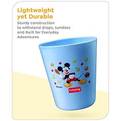 Babyhug Disney Mickey Mouse Tumbler Cup| Food Grade Material| Lightweight & Sturdy| Dishwasher Safe| For Hot & Cold Beverages| BPA Free Blue - 180 ml