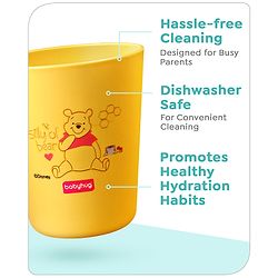 Babyhug Disney Mickey Mouse Tumbler Cup| Food Grade Material| Lightweight & Sturdy| Dishwasher Safe| For Hot & Cold Beverages| BPA Free Blue - 180 ml