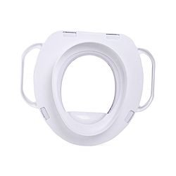 Babyhug Soft Cushioned Baby Potty Seat with Handle & Animal Print -  White