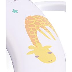 Babyhug Soft Cushioned Baby Potty Seat with Handle & Animal Print -  White