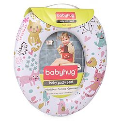 Babyhug Cushioned Potty Seat with Cat Print -  White