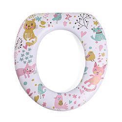 Babyhug Cushioned Potty Seat with Cat Print -  White