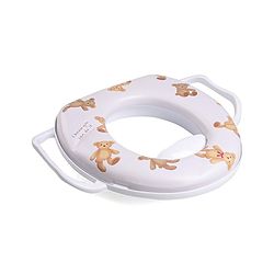 Babyhug Baby Potty Seat with Handle & Bear Print -  White