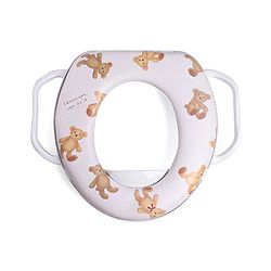 Babyhug Baby Potty Seat with Handle & Bear Print -  White