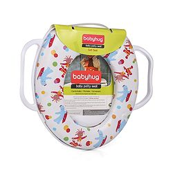 Babyhug Baby Potty Seat with Handle & Multicolour Print -  Blue & Red