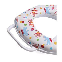 Babyhug Baby Potty Seat with Handle & Multicolour Print -  Blue & Red