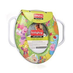 Babyhug Soft Cushioned Baby Potty Seat with Handle & Binnypoon - Green