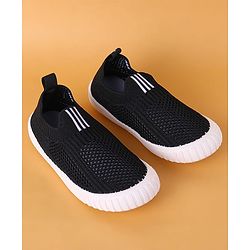 Cute Walk by Babyhug Slip On Striped Design Casual Shoes - Black