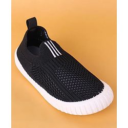Cute Walk by Babyhug Slip On Striped Design Casual Shoes - Black