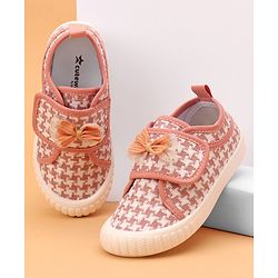 Cute Walk by Babyhug Velcro Closure Casual Shoes With Bow Applique - Pink