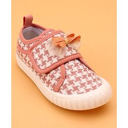Cute Walk by Babyhug Velcro Closure Casual Shoes With Bow Applique - Pink