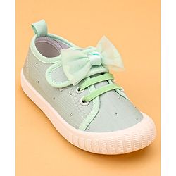 Cute Walk by Babyhug Casual Lace Up Shoes With Bow Applique - Yellow