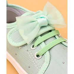 Cute Walk by Babyhug Casual Lace Up Shoes With Bow Applique - Yellow