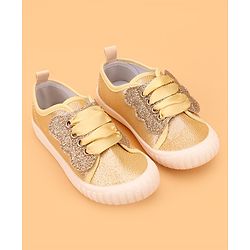 Cute Walk by Babyhug Slip On Glittery Casual Shoes - Gold