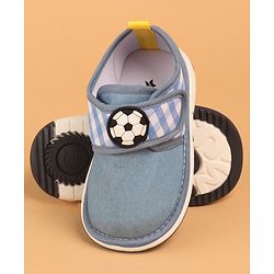 Cute Walk by Babyhug Musical Casual Shoes with Velcro Closure and Football Patch- Blue