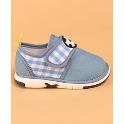 Cute Walk by Babyhug Musical Casual Shoes with Velcro Closure and Football Patch- Blue
