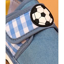 Cute Walk by Babyhug Musical Casual Shoes with Velcro Closure and Football Patch- Blue