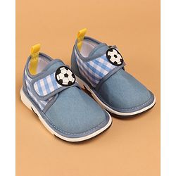 Cute Walk by Babyhug Musical Casual Shoes with Velcro Closure and Football Patch- Blue