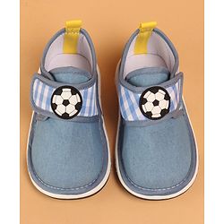 Cute Walk by Babyhug Musical Casual Shoes with Velcro Closure and Football Patch- Blue