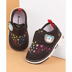 Cute Walk by Babyhug Musical Casual Shoes with Star Print- Black