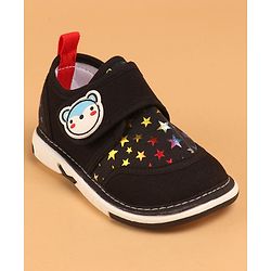 Cute Walk by Babyhug Musical Casual Shoes with Star Print- Black