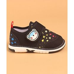 Cute Walk by Babyhug Musical Casual Shoes with Star Print- Black
