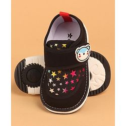 Cute Walk by Babyhug Musical Casual Shoes with Star Print- Black