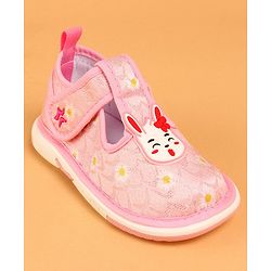 Cute Walk by Babyhug Velcro Closure Musical Casual Shoes With Kitty Applique - Pink