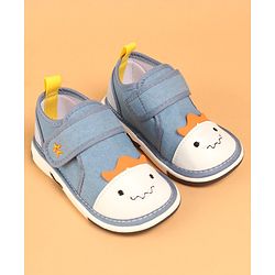 Cute Walk by Babyhug Casual Shoes With Velcro Closure Animal Patch - Blue